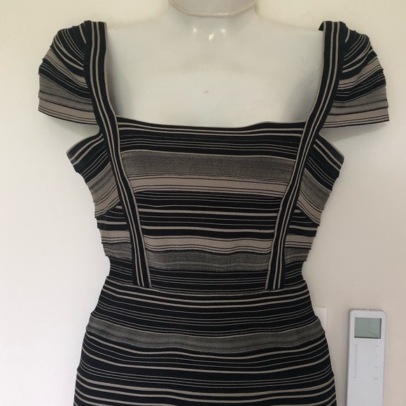 Herve Leger Striped “Sandra”Bodycon Bandage Mini Dress. Size S - Picture 3 of 11